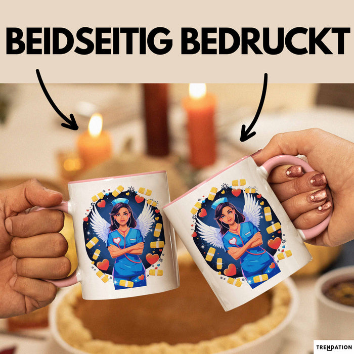 Krankenschwester Tasse Geschenk Lustige Geschenkidee Spruch Für Gesundheits Helden Rosa Trendation