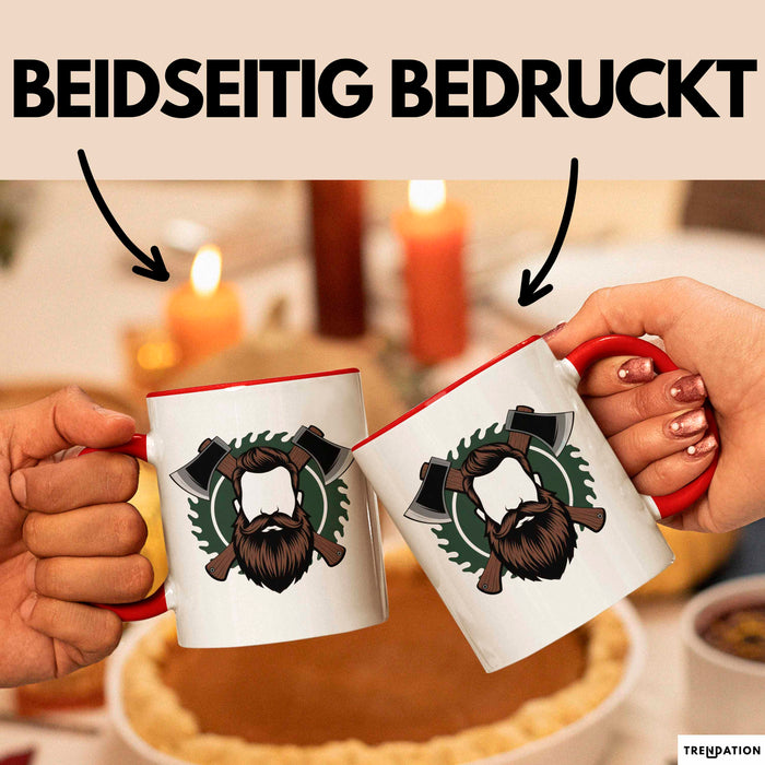 Holzfäller Tasse Geschenkidee Waldarbeiter Lustiger Spruch Geschenkidee Lustig Rot Trendation
