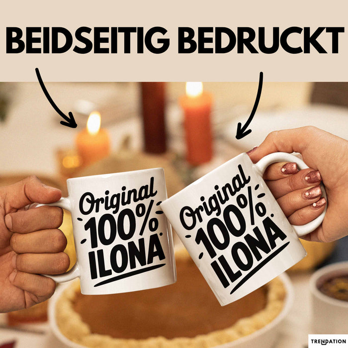 Ilona Tasse Geschenk Original 100% Ilona Geschenkidee Geburtstag Weiß Trendation