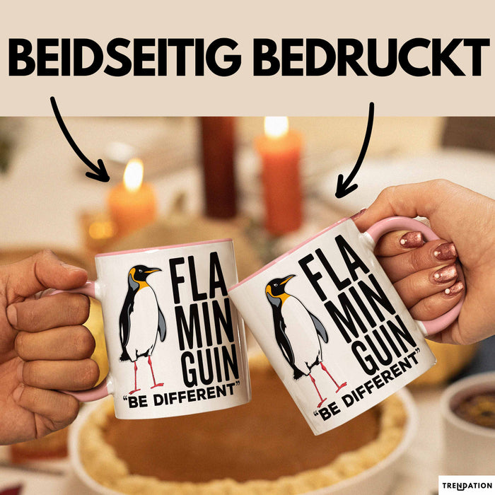 Pinguin Flamingo Tasse Geschenk Lustige Geschenkidee Spruch Flaminguin Rosa Trendation