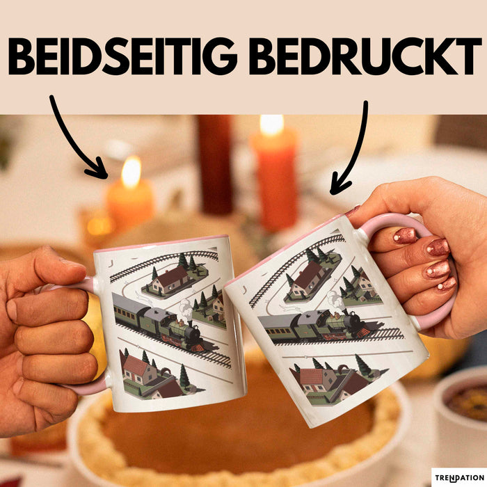 Modelleisenbahn Sammler Tasse Geschenk Lustige Geschenkidee Spruch Für Miniatur Bahn Fans Rosa Trendation