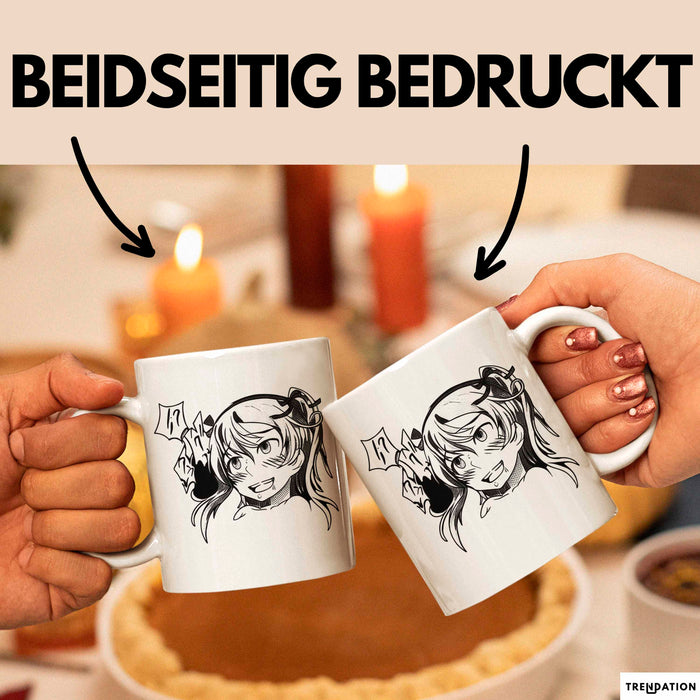 Anime Manga Mädchen Tasse Geschenk Lustige Geschenkidee Weiß Trendation