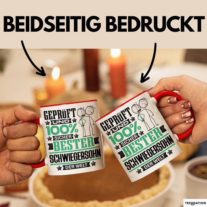 Schwiegersohn Geschenk Lustiger Spruch für Schwiegersohn Geschenkidee Bester Schwiegersohn Der Welt Rot Trendation