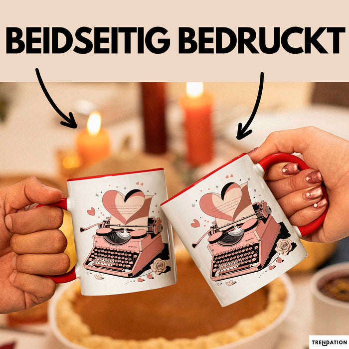 Liebesroman Autor Tasse Geschenkidee für Liebesgeschichte Rot Trendation