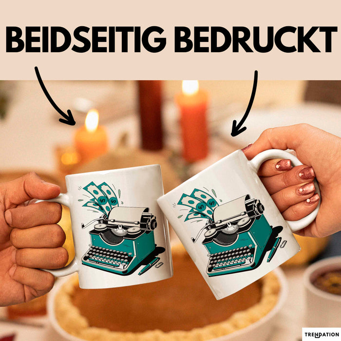 Freiberuflicher Autor Tasse Geschenkidee für Wortliebhaber Weiß Trendation