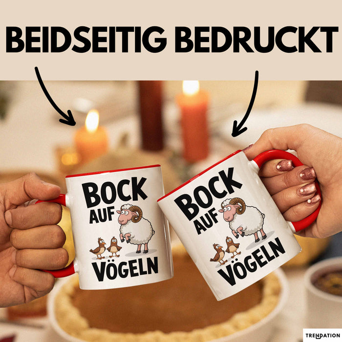 Lustige Tasse Geschenk Bock Auf Voegeln Geschenkidee Witzig Erwachsene Rot Trendation