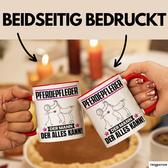 Pferdepfleger Tasse Geschenk für Pferdepfleger Der Mann Der Alles Kann Geschenkidee zum Geburtstag Rot Trendation