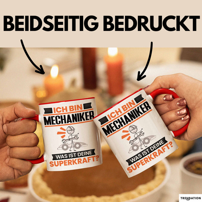 Mechaniker Tasse Geschenk für Mechaniker Geburtstag Lustiger Spruch Kaffee-Becher Was Ist Deine Superkraft Trendation