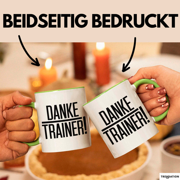 Fußballtrainer Fußballteam Tasse Geschenk Lustige Geschenkidee Spruch Danke Trainer Grün Trendation