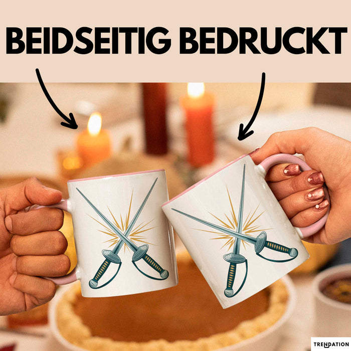 Fechter Tasse Geschenkidee für Schwertkampf Experten Rosa Trendation