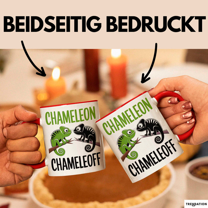 Chamäleon Tier Tasse Geschenk Chamäleon Chamäleoff Reptil Geschenkidee Lustig Rot Trendation