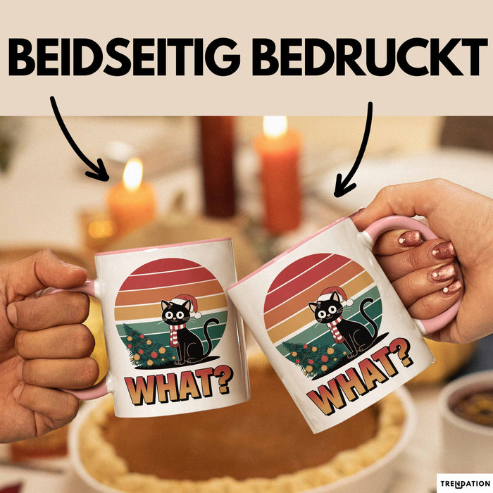 Schwarze Katze Weihnachtsfeier Tasse Geschenk Lustige Geschenkidee Spruch Was Rosa Trendation