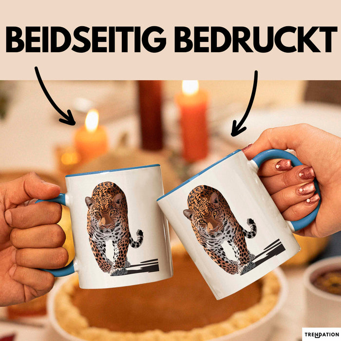 Leopard Tier Tasse Geschenk Lustige Geschenkidee Spruch Blau Trendation