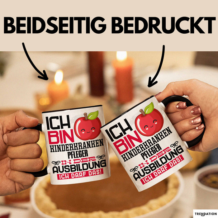 Kinderkrankenpfleger Ausbildung Tasse Geschenk Ich Bin Kinderkrankenpfleger In Der Ausbildung Ich Darf Das Geschenkidee Spruch Schwarz Trendation