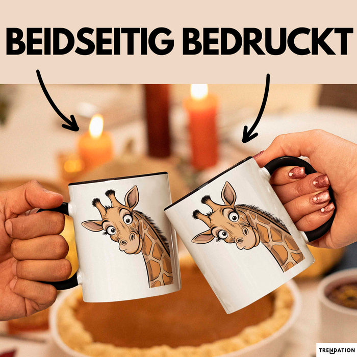 Sarkastische Giraffe Tasse Geschenk Lustige Geschenkidee Spruch Schwarz Trendation
