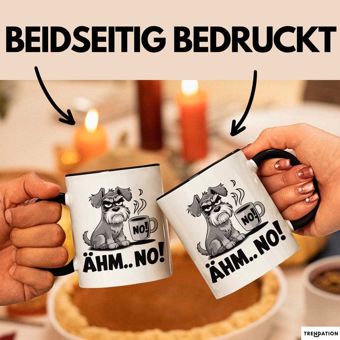 Hund Tierliebhaber Tasse Geschenk Lustige Geschenkidee Spruch Ähm Nö Schwarz Trendation