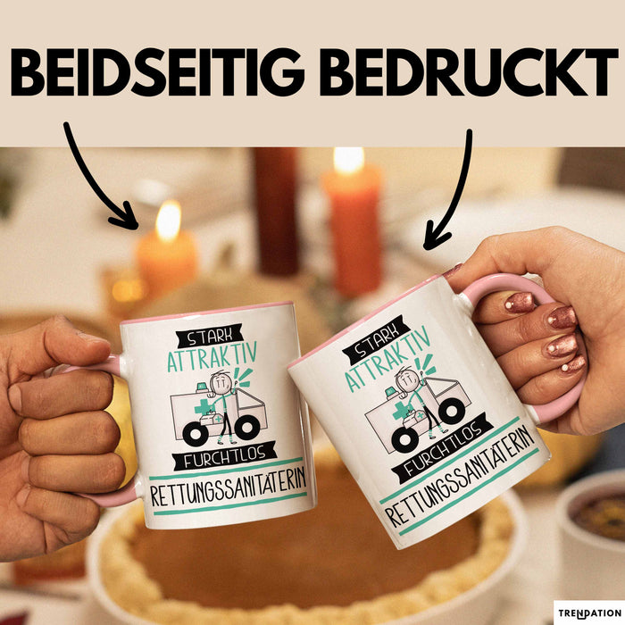 Rettungssanitäterin Tasse Geschenk Becher Stark Attraktiv Furchtlos Rettungssanitäterin Lustige Geschenkidee Rosa Trendation