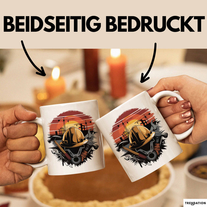 Bauarbeiter Tasse Geschenkidee für Bauarbeiter Weiß Trendation