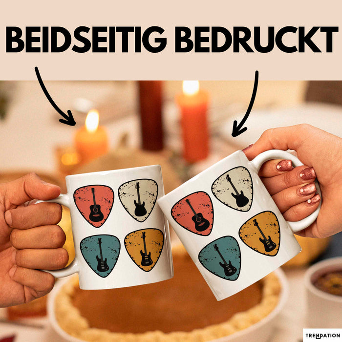Gitarre Musikliebhaber Musiker Gitarrist Tasse Geschenk Lustige Geschenkidee Spruch Weiß Trendation