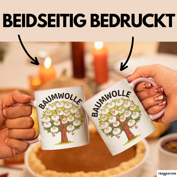 Schaf Tier Tasse Geschenk Baumwolle Geschenkidee Bauernhof Geschenkidee Lustig Rosa Trendation