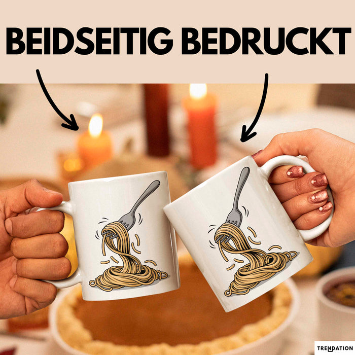 Spaghetti Fan Tasse Geschenkidee für Pasta Liebhaber Weiß Trendation
