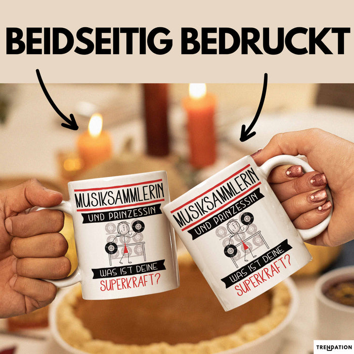 Musiksammlerin Und Prinzessin Tasse Geschenk Für Eine Musiksammlerin Geburtstag Was Ist Deine Superkraft Weiß Trendation