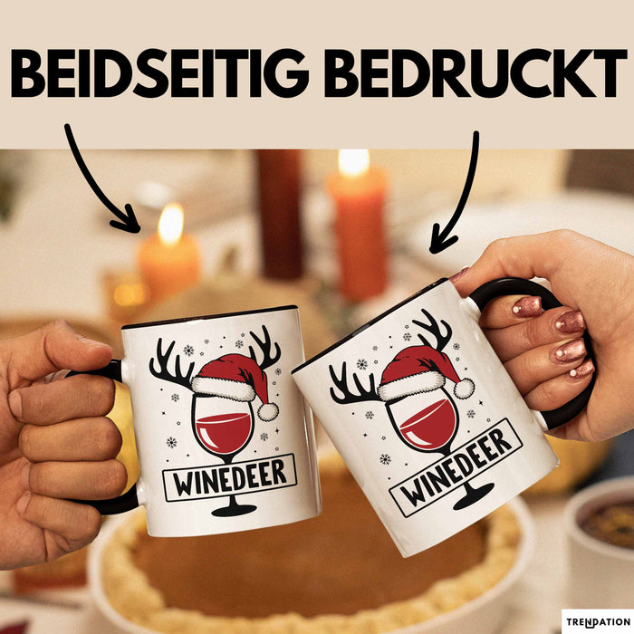 Rotwein-Trinker Tasse Geschenk Weindeer Weihnachten Geschenkidee Für Rot-Weintrinker Kaffee-Becher Trendation