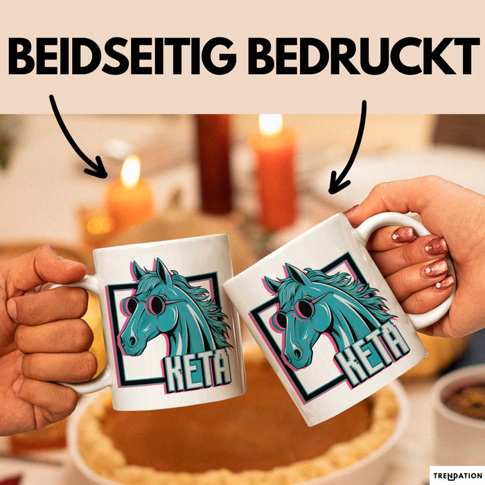 Pferde Tierliebhaber Tasse Geschenk Lustige Geschenkidee Spruch Keta Ketamin Pferd Weiß Trendation