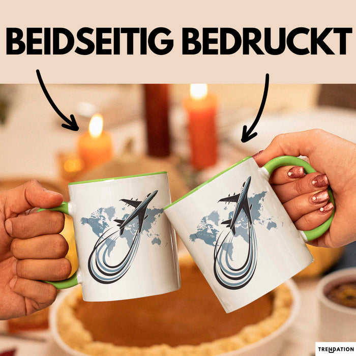 Pilot Tasse Geschenkidee Flugliebhaber Lustiger Spruch Geschenkidee Lustig Grün Trendation