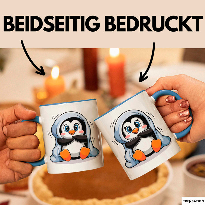 Pinguin Tier Tasse Geschenk Lustige Geschenkidee Spruch Blau Trendation