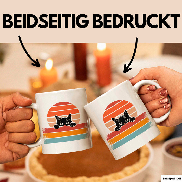 Katzen Tierliebhaber Vintage Tasse Geschenk Lustige Geschenkidee Spruch Weiß Trendation