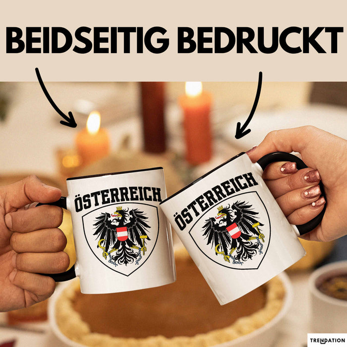Österreich Tasse Geschenk Flagge Austria Schwarz Trendation
