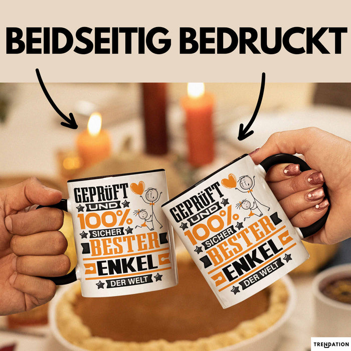 Enkel Geschenk Lustiger Spruch für Enkel Geschenkidee Bester Enkel Der Welt Schwarz Trendation