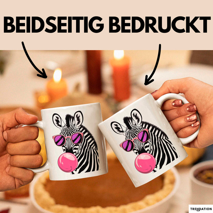 Zebra Kaugummi Tasse Geschenk Lustige Geschenkidee Spruch Weiß Trendation