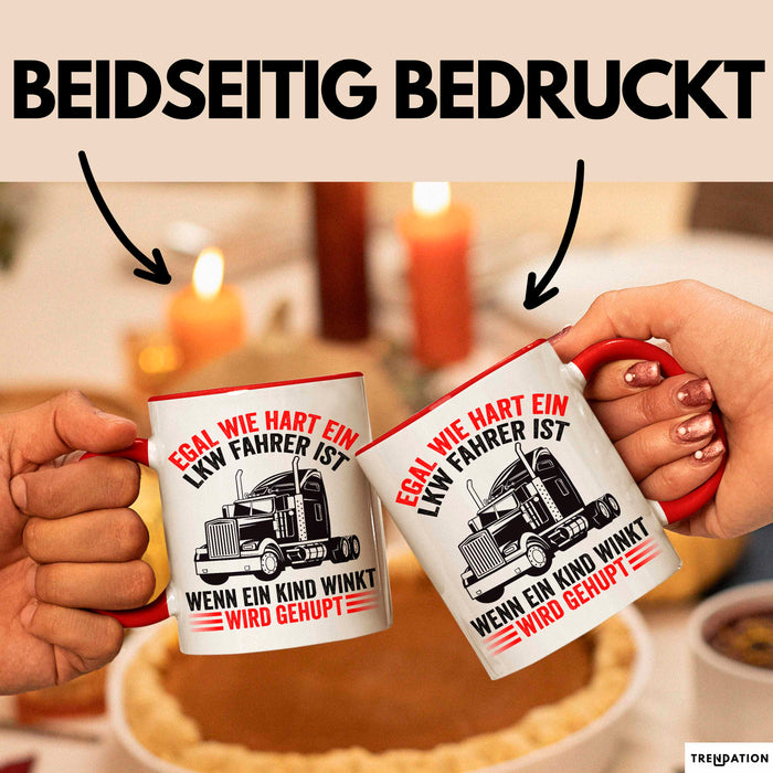 Lkw Fahrer Tasse Geschenk Harte Truckfahrer Trucker Geschenkidee Lustig Rot Trendation