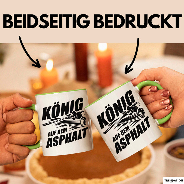 Stockschießen Tasse Geschenkidee König Auf Der Strasse Grün Trendation