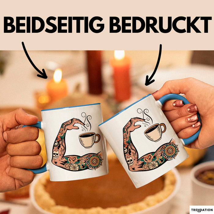 Tattoo Sammler Tasse Geschenkidee für Tinten Fanatiker Blau Trendation