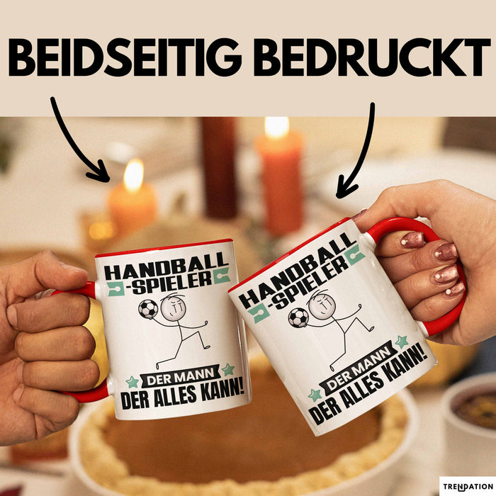 Handballspieler Tasse Geschenk für Handballspieler Der Mann Der Alles Kann Geschenkidee zum Geburtstag Rot Trendation