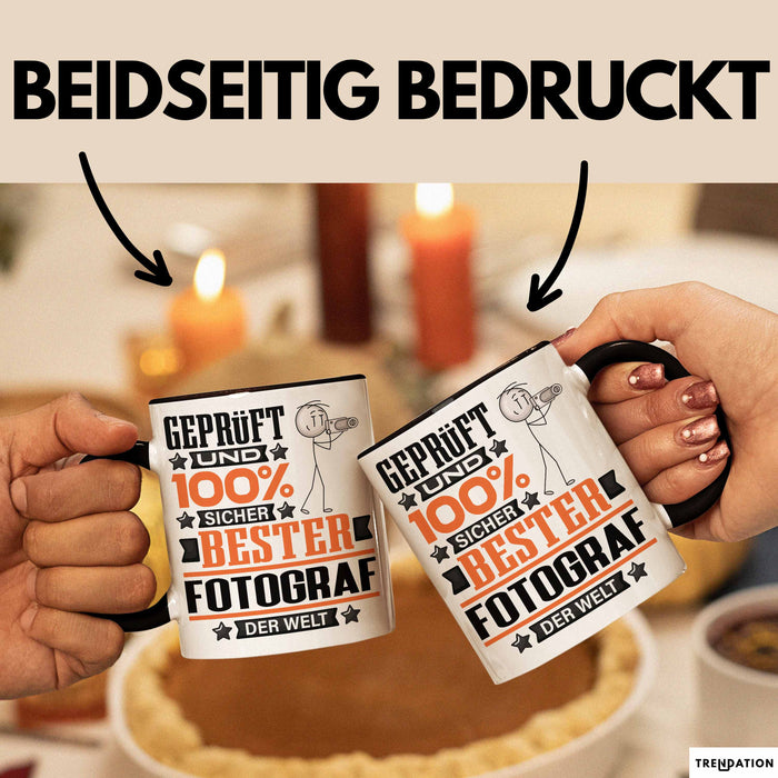 Fotograf Geschenk Lustiger Spruch für Fotograf Geschenkidee Bester Fotograf Der Welt Schwarz Trendation