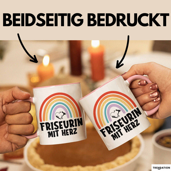 Friseurin Tasse Geschenk Friseurin Mit Herz Frisörin Geschenkidee Rosa Trendation