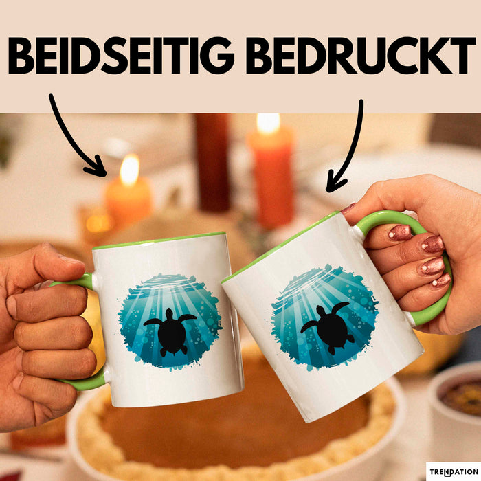 Schildkröte Tierliebhaber Tasse Geschenk Lustige Geschenkidee Spruch Grün Trendation