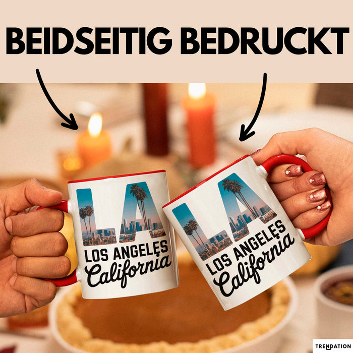 Los Angeles LA Kalifornien USA Tasse Geschenk Lustige Geschenkidee Spruch Rot Trendation