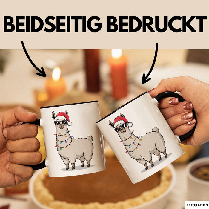 Lama Weihnachtsfeier Tasse Geschenk Lustige Geschenkidee Spruch Trendation