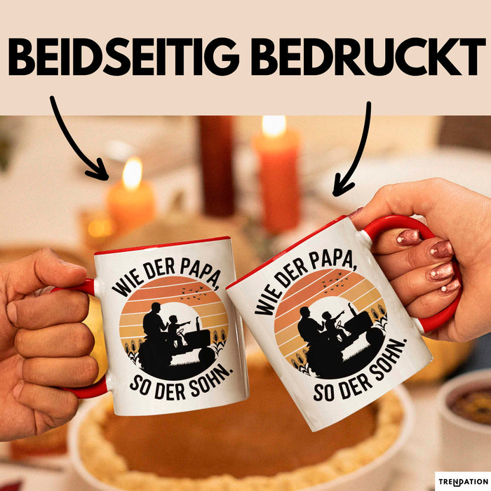 Papa Vatertag Vater Sohn Tasse Becher Geschenk Lustige Geschenkidee Spruch Wie Der Papa So Der Sohn Rot Trendation