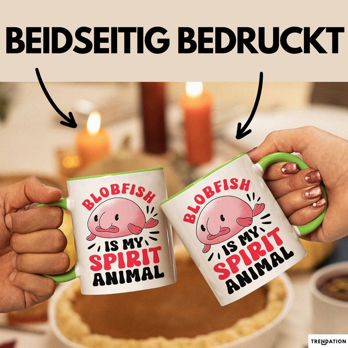 Blobfisch Tasse Geschenk Blobfish Geschenkidee Fan Lustig Humor Becher Grün Trendation
