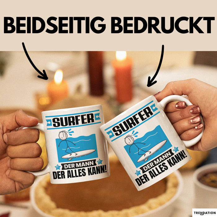 Surfer Tasse Geschenk für Surfer Der Mann Der Alles Kann Geschenkidee zum Geburtstag Weiß Trendation