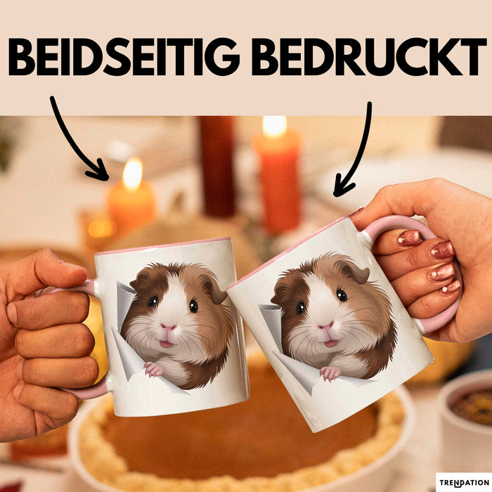 Meerschweinchen Tier Tasse Geschenk Lustige Geschenkidee Rosa Trendation