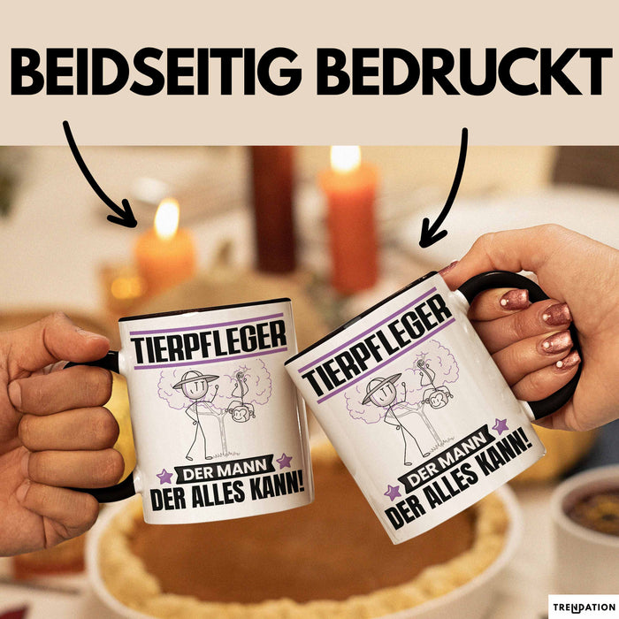 Tierpfleger Tasse Geschenk für Tierpfleger Der Mann Der Alles Kann Geschenkidee zum Geburtstag Schwarz Trendation