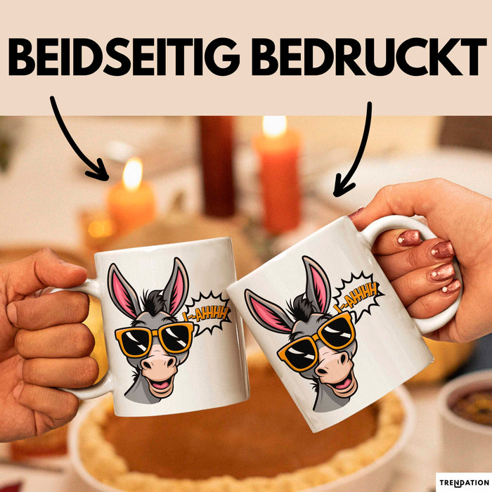 Esel Sonnenbrille Tasse Geschenk Lustige Geschenkidee Spruch Weiß Trendation