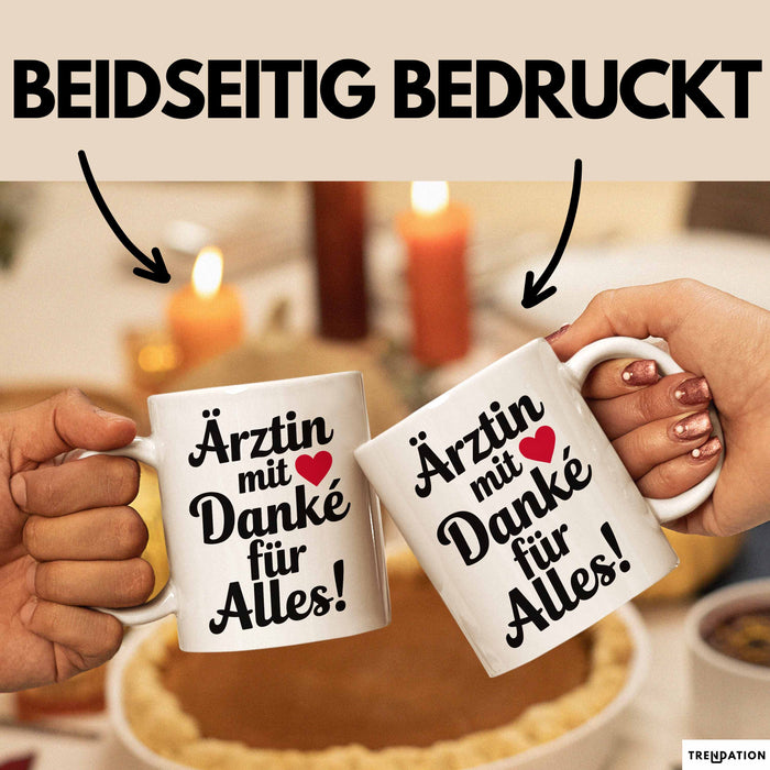 Arzt Tasse Geschenk Lustige Geschenkidee Spruch Ärztin Mit Danke Für Alles Weiß Trendation